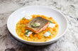 Local Buttercup Squash Risotto with Steelhead Trout or Chicken Breast and Sage Butter