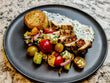 Greek Marinated Chicken Breast with Tzatziki, Lemon Fondant Potato, and Heirloom Tomato Salad